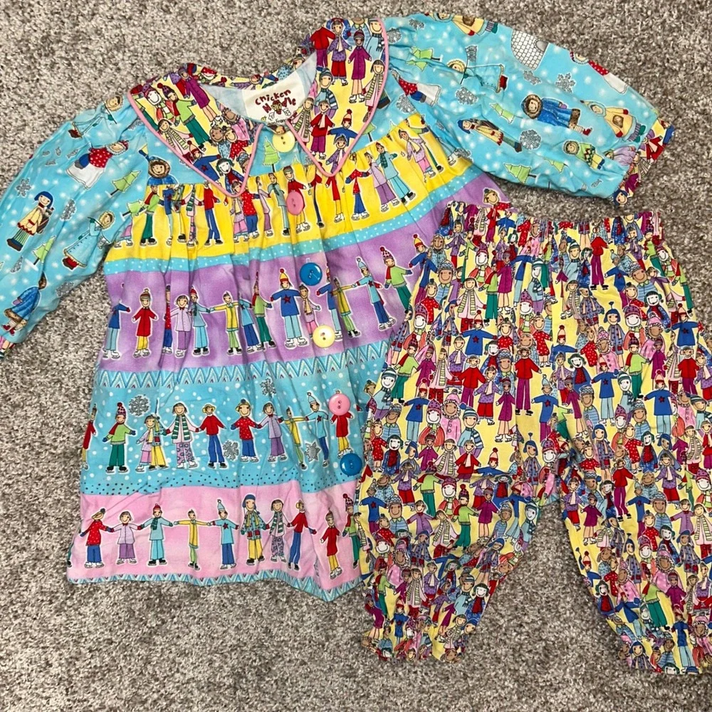Vintage Chicken Noodle Baby/Toddler Girls Outfit Size 18M Top Bloomers USA Made